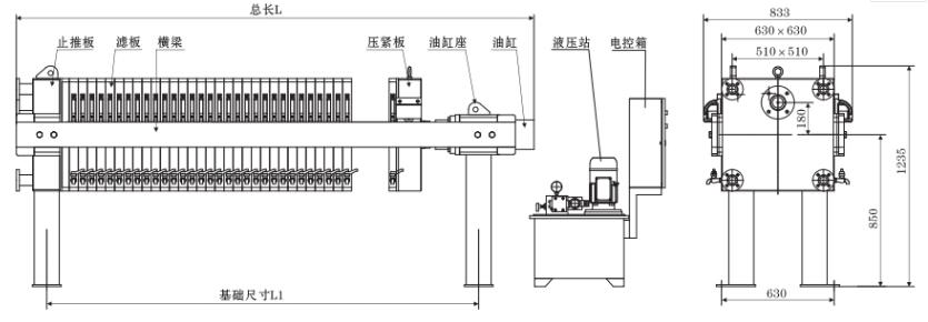 廂式壓濾機結(jié)構(gòu)圖